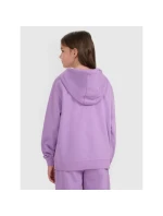 Dívčí nepruhovaná mikina s kapucí 4F 4FJRAW25TSWSF2467-51S