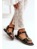 Elegantní Dámské Sandály S Ozdobnými Detaily S.Barski KV27-030 Černé