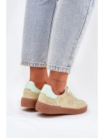 Semišové Sportovní Boty Tenisky Dámské D.Franklin Limetkové DFSH387005