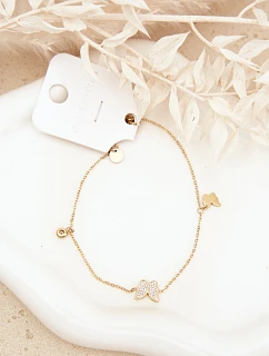 Náramek S motýly Zlatý