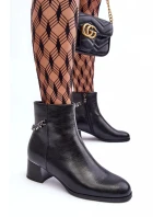 Dámské kotníkové boty s nízkým podpatkem JC101P Černá - Seastar Dámské kotníkové boty s nízkým podpatkem JC101P Černá - Seastar