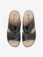 Luxusní dámské  nazouváky černé na klínku