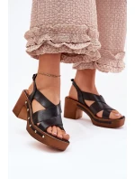 Sandály na podpatku model 214744 Step in style Sandály na podpatku model 214744 Step in style