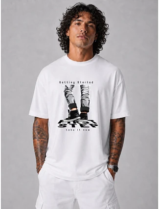 Pánské bavlněné tričko oversize FashionStreet NX1022R Pánské bavlněné tričko oversize FashionStreet NX1022R