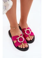 Dámské Pantofle Na Plochém Podpatku S Ozdobou Vinceza 17381 Fuchsie