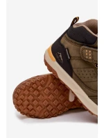 Dětské turistické boty na suchý zip tmavě zelené Pavisse