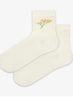 TENKÉ PONOŽKY BARVA 6-11 LET DÍVKY OFF WHITE 30-32