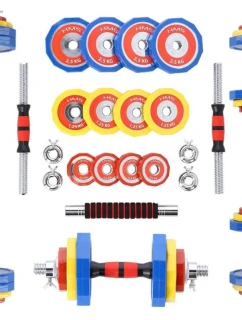 Barevné činky s funkcí činky v kufříku HMS SKC20 2 x 10 kg