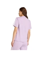 Dámské bavlněné tričko adidas Essentials 3-Stripes světle fialové JV7362