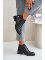 Kožené Boty Na Nízkém Podpatku S Přezkami Maciejka 06696-01 Černé Kožené Boty Na Nízkém Podpatku S Přezkami Maciejka 06696-01 Černé