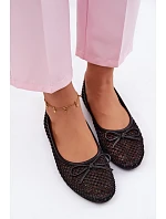 Síťované baleríny s ozdobou Vinceza 62270 Černé