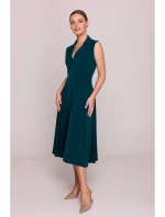 S409 Košilové šaty ve fitted střihu - zelené S409 Košilové šaty ve fitted střihu - zelené
