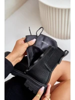 Zateplené Kotníkové Boty Workery Na Zip Černé Leairae Zateplené Kotníkové Boty Workery Na Zip Černé Leairae