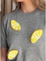 Dámský oversize svetr s citrony Lemon grey FashionStreet MY2478