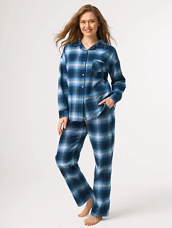 Pyžamo Key LNS 465 B26, dlouhé rukávy, velikosti S–XL, rozepínací