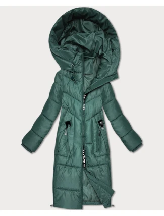 Tmavě zelená zimní vypasovaná bunda v délce do poloviny stehen S'West (B/R8535-10)