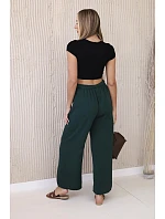 Kalhoty s širokým pasem tmavě zelená Kalhoty s širokým pasem tmavě zelená