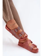 Voňavé Dámské Pantofle S Brilanty A Sponami Růžové ZAXY RR285025