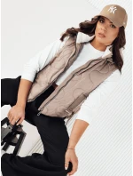 Dámská prošívaná vesta TREOS béžová FashionStreet TY4216