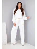 Dámská souprava máslo mikina + kalhoty bílý