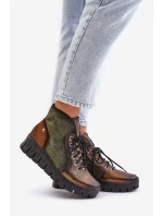 Kožené Boty Na Platformě A Klínu Maciejka 06702-09 Zeleno-Zlaté Kožené Boty Na Platformě A Klínu Maciejka 06702-09 Zeleno-Zlaté