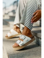 Dámské Pantofle Na Platformě S Přezkami Lee Cooper LCW-25-35-3496L Bílé