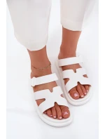 Gumové Dámské Pantofle S Páskem Bílé Tavirae