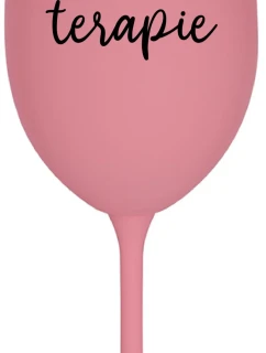 MOJE TERAPIE - růžová sklenice na víno 350 ml