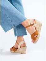 Trendy  sandály dámské hnědé na klínku