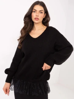 Černý dámský svetr s přídavkem mohéru Goodlookin (33681)