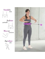 HULA HOP SET HHW12 FIALOVÝ S VÝSTUPKY A ZÁVAŽÍMI HMS + OPASEK BR163 ČERNÝ PLUS SIZE HULA HOP SET HHW12 FIALOVÝ S VÝSTUPKY A ZÁVAŽÍMI HMS + OPASEK BR163 ČERNÝ PLUS SIZE
