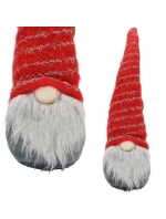 DUCH S DLOUHÝM ČERVENÝM KLOBOUKEM A SVÍTÍCÍM NOSEM 10x9x42 cm