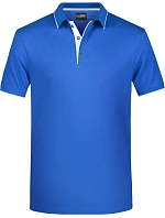 Daiber JN 728 Pánské piqué polo s kontrastní légou 02.0728 royal/white
