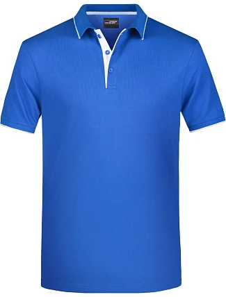 Daiber JN 728 Pánské piqué polo s kontrastní légou 02.0728 royal/white