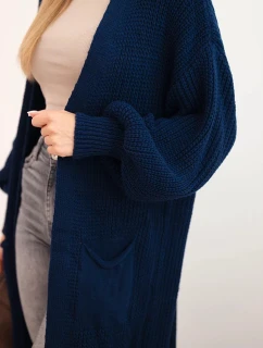 Dlouhý kardigan svetr světle námořnický modrý