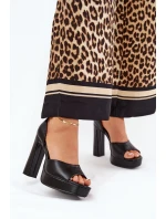 Dámské Sandály Na Podpatku A Platformě Eko Kůže Bílé Lomman