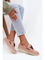Dámské mokasíny s tkaničkou světle růžové Calivra