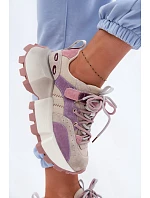 Kožené semišové dámské tenisky GOE TT2N4026 fialové