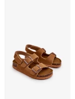 Dětské sandály na korkové platformě, zapínání na suchý zip, Camel Rorria Dětské sandály na korkové platformě, zapínání na suchý zip, Camel Rorria