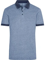 Daiber JN 706 Pánské žerzejové melírované polo 02.0706 blue melange/navy Daiber JN 706 Pánské žerzejové melírované polo 02.0706 blue melange/navy