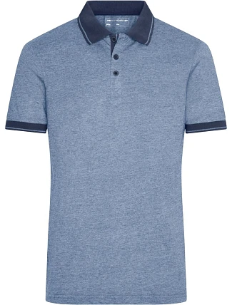 Daiber JN 706 Pánské žerzejové melírované polo 02.0706 blue melange/navy Daiber JN 706 Pánské žerzejové melírované polo 02.0706 blue melange/navy