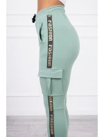 Tmavě mátové kalhoty cargo Tmavě mátové kalhoty cargo