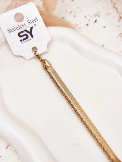 Dvojitý náramek ze nerezové oceli zlatý