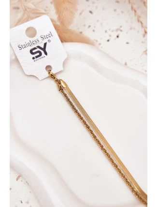 Dvojitý náramek ze nerezové oceli zlatý Dvojitý náramek ze nerezové oceli zlatý