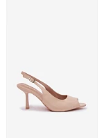 Dámské sandály na podpatku Béžové Sevina