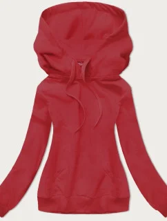 Tenká červená dámská "klokaní" mikina (W06-18)