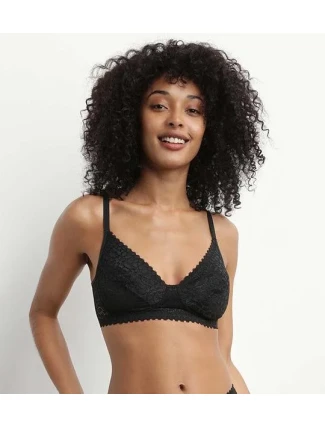 Dámská podprsenka bez kostic DIM DAILY DENTELLE WIREFREE SOFT CUP BRA - DIM - černá