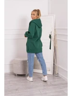 Zateplená bunda s vázáním v pase tmavě zelená Zateplená bunda s vázáním v pase tmavě zelená