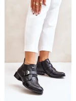 Kožené Nízké Boty Na Zip Maciejka 06692-01 Černé