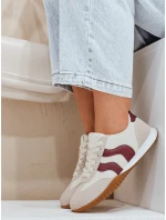 FashionStreet dámské béžovo-bordó tenisky ZY0779